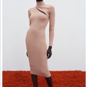 Zara dusty pink cut out dress